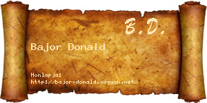 Bajor Donald névjegykártya